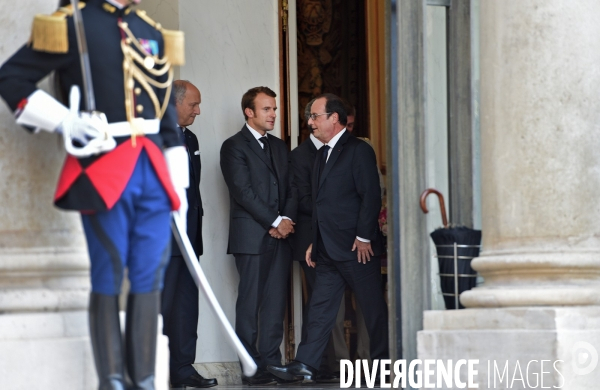 François Hollande avec Emmanuel Macron