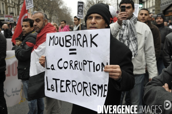 Manifestation en soutien au peuple égyptien, Paris, 05/02/2011