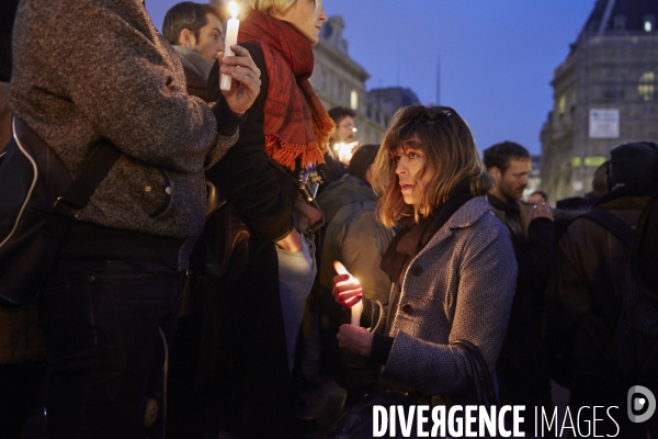Hommage à Charlie Hebdo Place de la république Paris