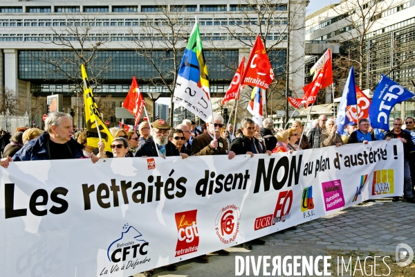 Manifestation intersyndicale de retraites pour la revalorisation des retraites et contre l austerite.