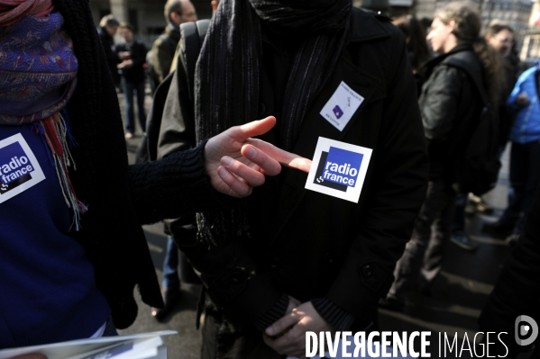 Manifestation des salariés en grève de Radio-France