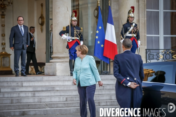 Rencontrre François Hollande - Angela Merkel  sur la Grèce