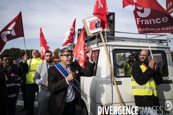 Roissy-en France, Rassemblement de soutien aux salaries d Air-France