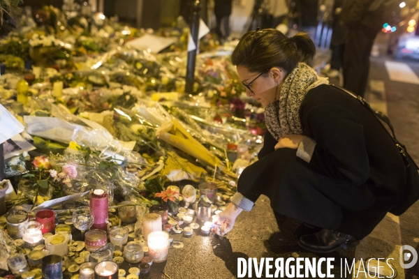 Hommage a paris, une semaine apres les attentats terroristes.