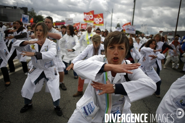 Manifestation des employés de Sanofi Toulouse