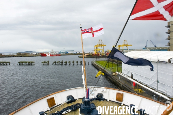 Edimbourg.A bord du Britannia, l  ancien yacht royal desarme depuis 1997
