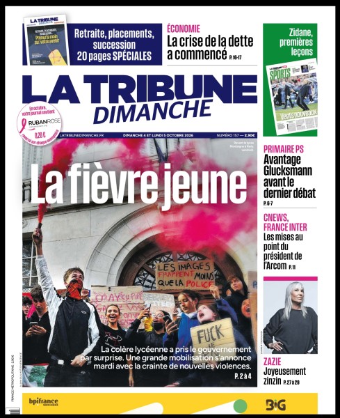 Mouvement lycéen dans La Tribune Dimanche.©AGuilhot