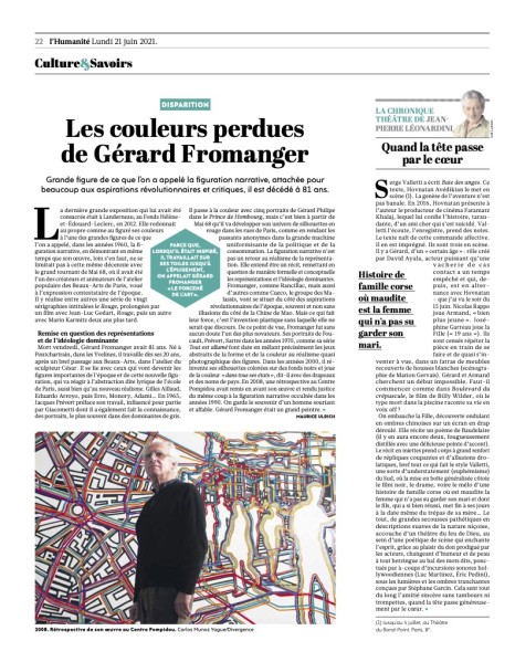 L Humanité Gérard Fromanger