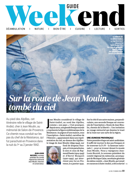 Magazine La Vie, 3 pages sur la route de Jean Moulin. C. Brisbois