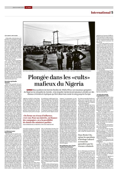 Bénin City dans Le Temps par Cyril Bitton