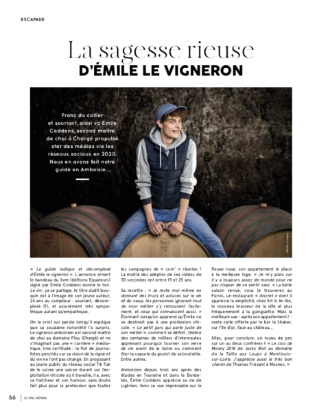 Emile Coddens dans Le Vin Ligérien © Cyril Chigot