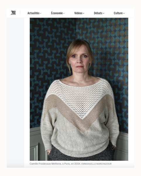 Camille Froidevaux Metterie dans Le Monde ©emmanuelle marchadour