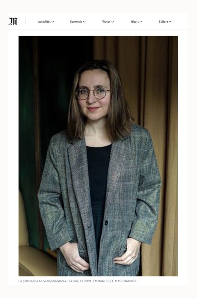 Anne-Sophie Moreau dans Le Monde ©emmanuelle marchadour