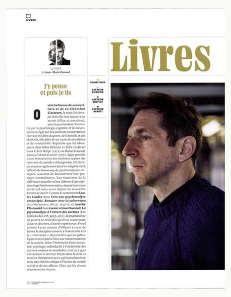 Pierre Cassou-Noguès dans Philosophie Magazine ©emmanuelle marchadour
