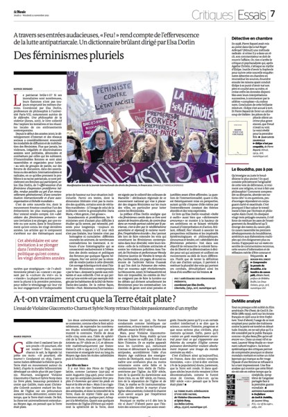 Le Monde N°23901  Des féministes pluriels . Emmanuelle Thiercelin