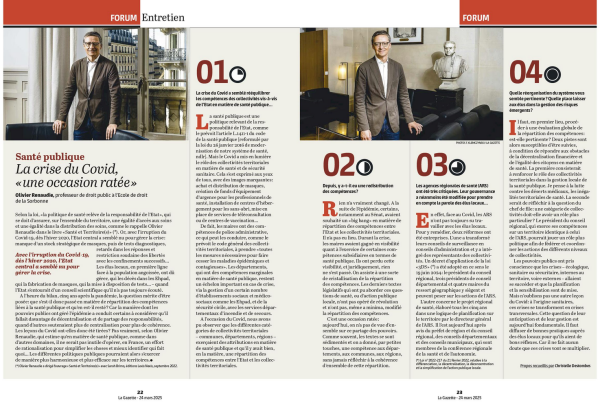 Olivier Renaudie, professeur de droit à la Sorbonne pour Gazette des Communes.