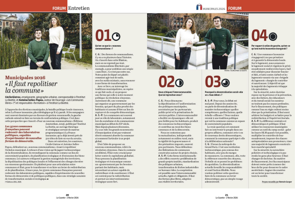 Cécile Gintrac & Antoine Salles-Papou pour La Gazette des Communes.