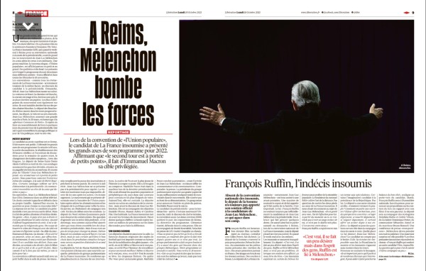 Jean-Luc Mélenchon. Meeting de Reims. Libération