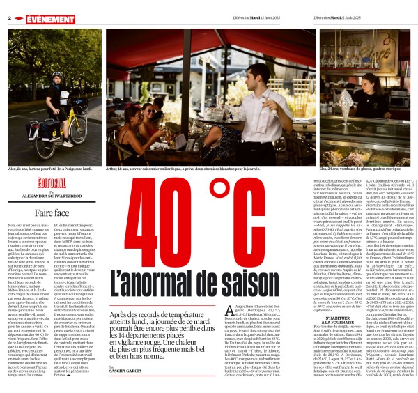 40°C L anormal de saison dans Libération