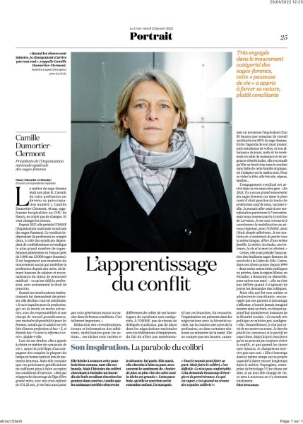 Portrait de Camille Dumortier, sage-femme pour le journal La Croix