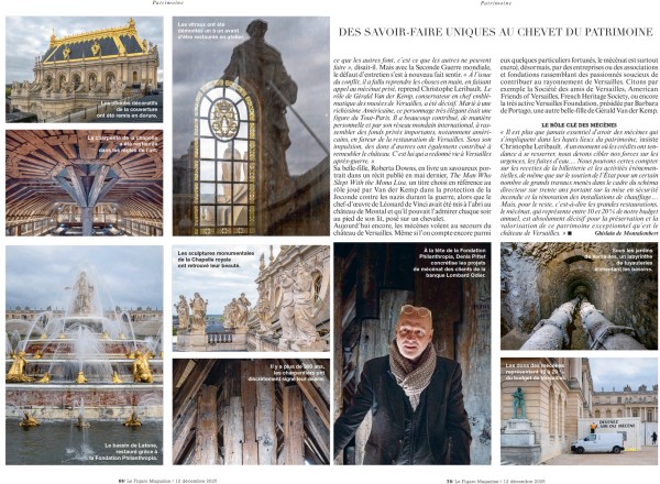 Pour le Figaro Magazine. Mécénat au Château de Versailles
