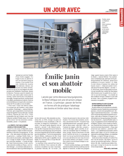 Portrait d Emilie Janin, créatrice d un abattoir mobile en Bourgogne