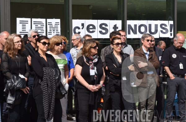 Manifestation des salaries d IBM contre le plan de licenciement national