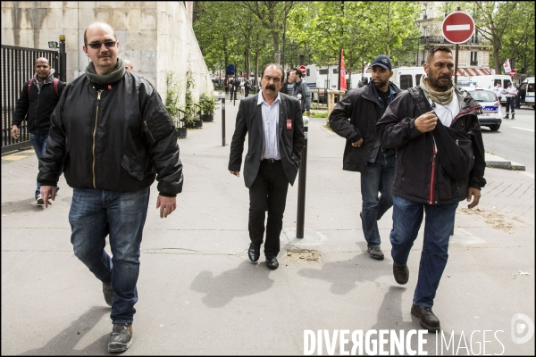 Philippe MARTINEZ, secrétaire général de la CGT ( Confédération générale du travail ) au départ de la manifestation du 25 mai contre la loi El KHOMRI.