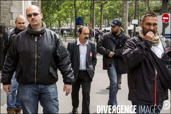 Philippe MARTINEZ, secrétaire général de la CGT ( Confédération générale du travail ) au départ de la manifestation du 25 mai contre la loi El KHOMRI.