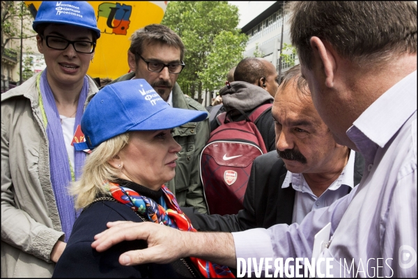 Philippe MARTINEZ, secrétaire général de la CGT ( Confédération générale du travail ) au départ de la manifestation du 25 mai contre la loi El KHOMRI.