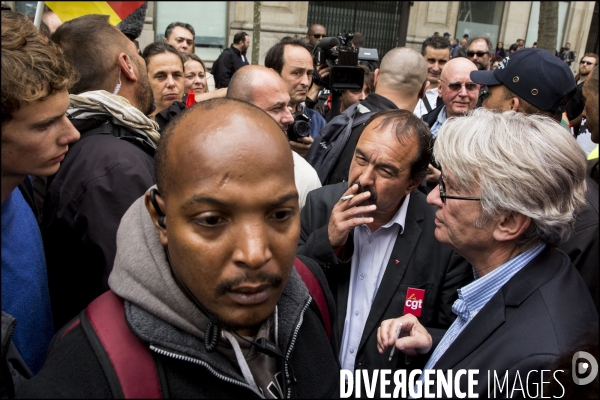 Philippe MARTINEZ, secrétaire général de la CGT ( Confédération générale du travail ) au départ de la manifestation du 25 mai contre la loi El KHOMRI.