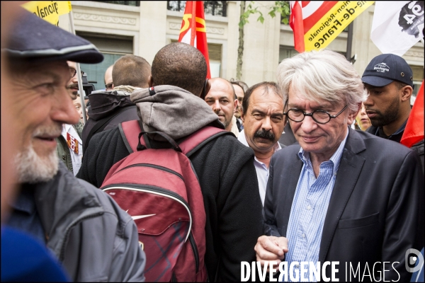 Philippe MARTINEZ, secrétaire général de la CGT ( Confédération générale du travail ) au départ de la manifestation du 25 mai contre la loi El KHOMRI.