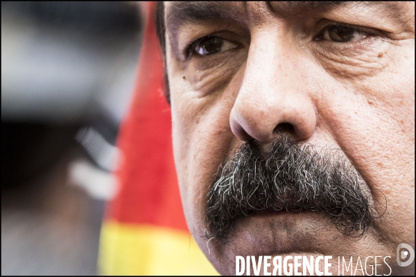 Philippe MARTINEZ, secrétaire général de la CGT ( Confédération générale du travail ) au départ de la manifestation du 25 mai contre la loi El KHOMRI.