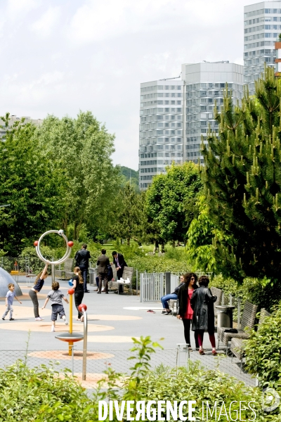 Mai 2016.Le parc de Billancourt dans l eco quartier du Trapeze