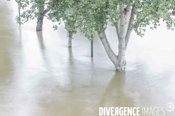 Evocation de la crue exceptionnelle de la Seine à Paris, juin 2016.