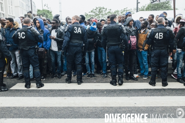 Evacuation du camp de migrants des Jardins d éole