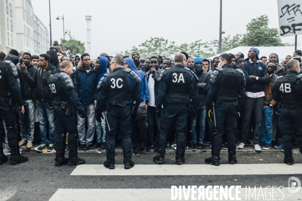 Evacuation du camp de migrants des Jardins d éole