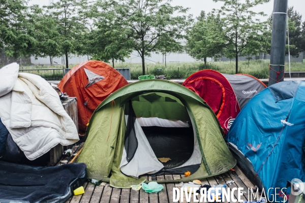 Evacuation du camp de migrants des Jardins d éole