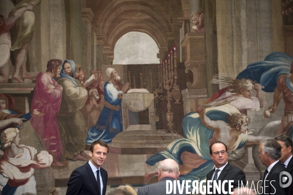 Hollande et Macron: signature Air France et Safran à l Elysée