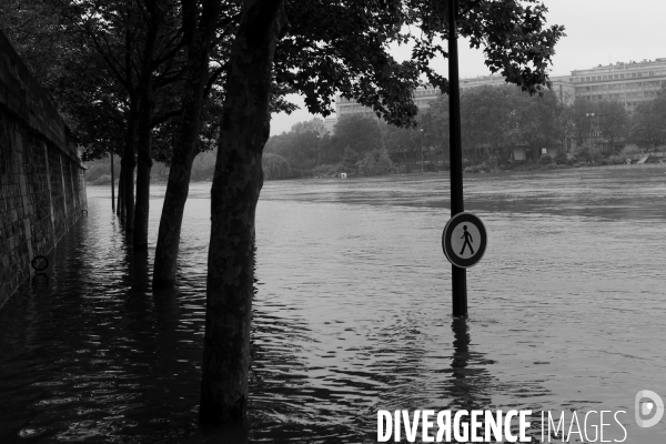 Inondations à Paris la Seine 2016.  Flooding of the River Seine Paris 2016.