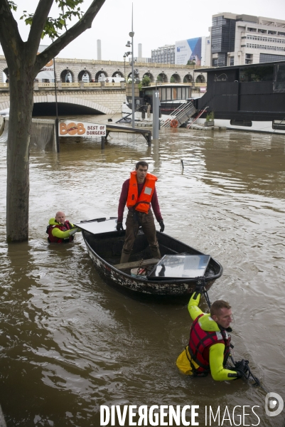 Crue de la seine a paris.