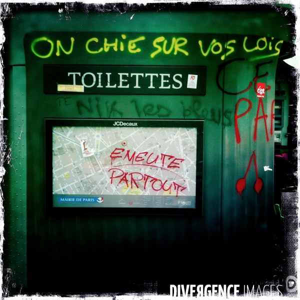 Tags et dégradations sur le parcours de la manifestation contre la loi travail