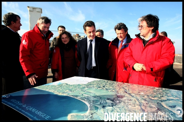 Deplacement de nicolas sarkozy en camargues