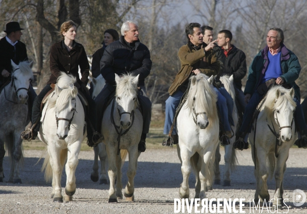 Deplacement de nicolas sarkozy en camargues