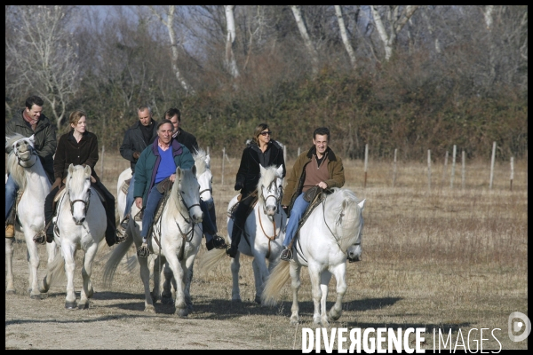 Deplacement de nicolas sarkozy en camargues