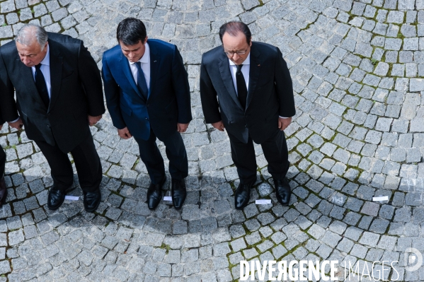 Minute de silence au ministère de l intérieur à la mémoire des deux policiers tués par Larossi Abballa