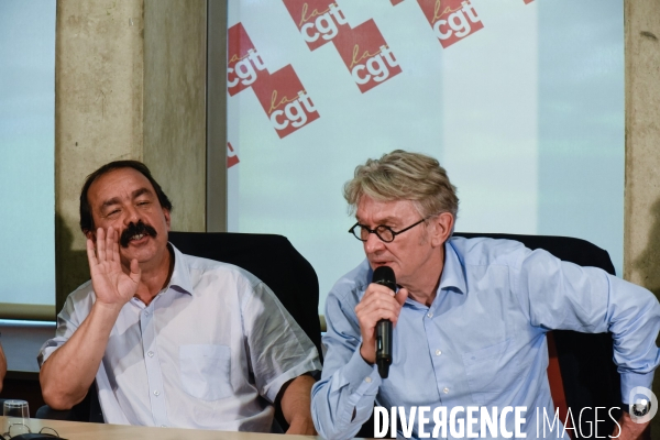 Philippe Martinez, Jean-Claude Mailly, conférence de presse