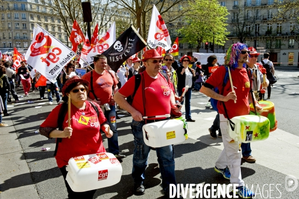 Manifestation contre les reformes du gouvernement, la loi Macron, et contre l austerite