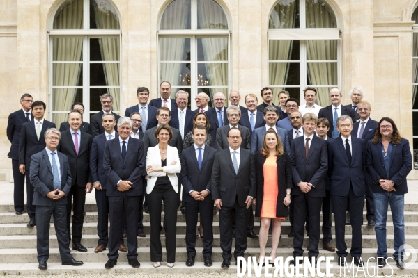 Le Président de la République François HOLLANDE reçoit pour un déjeuner à l Elysée les patrons des grands groupes industriels ou start-up du numérique présents au salon Viva Technology.