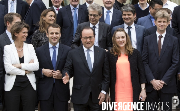 Le Président de la République François HOLLANDE reçoit pour un déjeuner à l Elysée les patrons des grands groupes industriels ou start-up du numérique présents au salon Viva Technology.